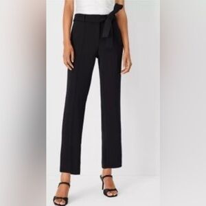 Ann Taylor Petite Tie Waist Ankle Pant In Crepe